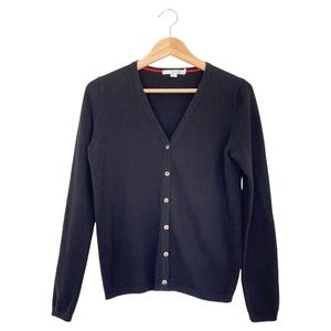 Boden Classic Icon V-neck Cashmere Cardigan. Black. Size: US 8